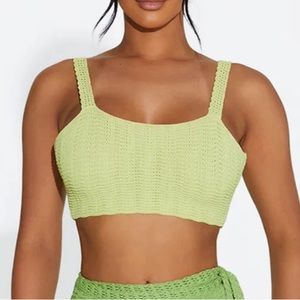 Naked wardrobe tied up crochet bustier top